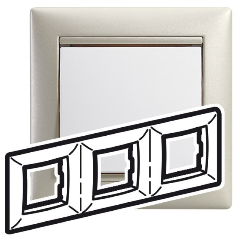 Рамка 3 посту, перлинний 770473 Legrand Valena Рамка 3 посту, перлинний 770473 Legrand Valena