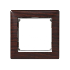 Рамка 1 пост, темне дерево/срібний штрих 770371 Legrand Valena