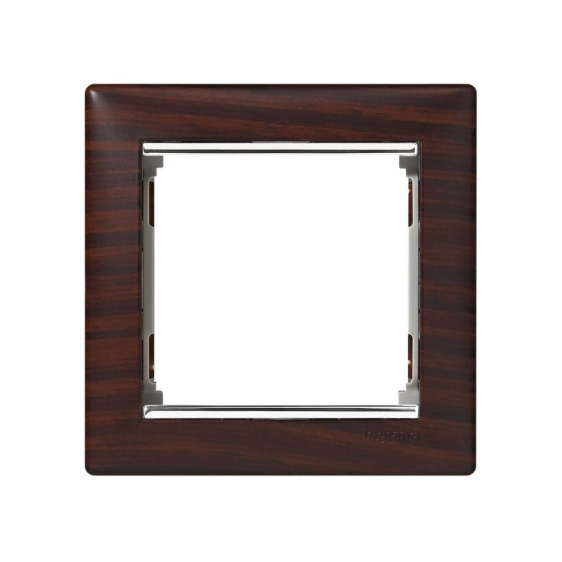 Рамка 1 пост, темне дерево/срібний штрих 770371 Legrand Valena Рамка 1 пост, темне дерево/срібний штрих 770371 Legrand Valena