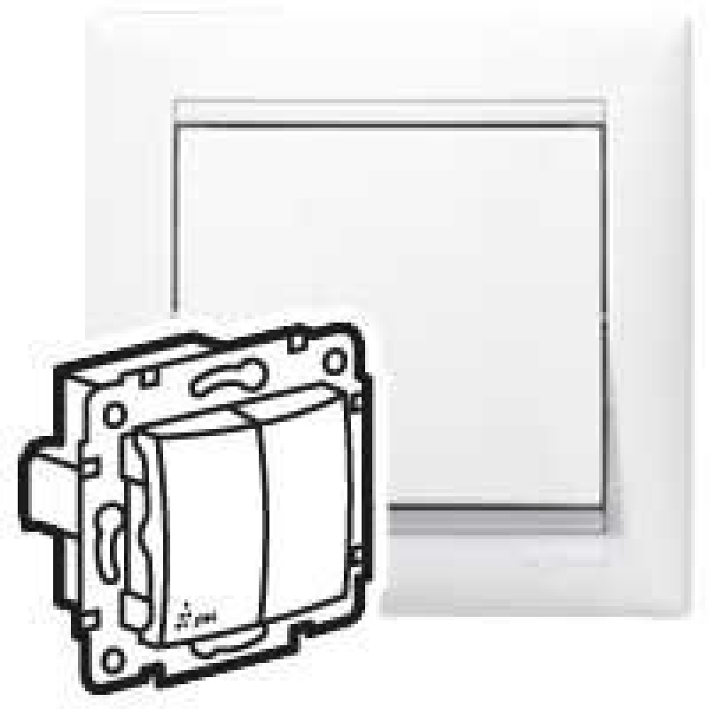 Механізм перемикача 2-клавішного IP44, білий, 770098 Legrand Valena Механізм перемикача 2-клавішного IP44, білий, 770098 Legrand Valena