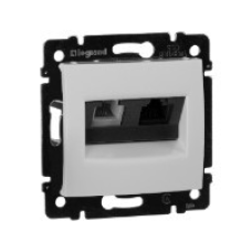 Розетка комп“ютерна RJ45 + телефонна RJ11, білий, 770080 Legrand Valena