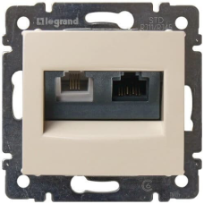 Механізм розетки комп“ютерної RJ 45 cat.6 UTP + телефонний RJ 11, слонова кістка, 774180 Legrand Valena