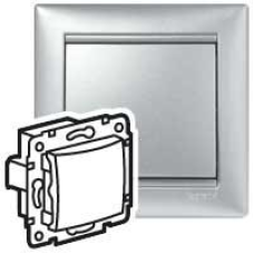 Механізм кнопки 1-клавішний, алюміній, Legrand 770111 Valena