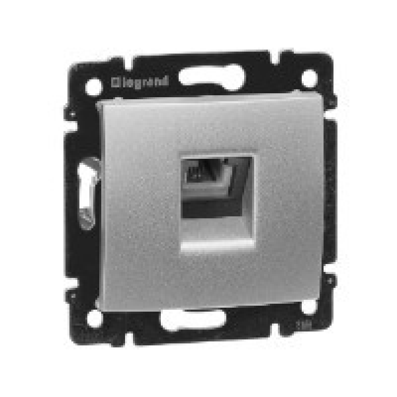 Механізм розетки телефонний RJ11, одинарна, алюміній, Legrand 770138 Valena