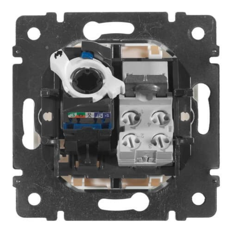 Механізм розетки комп“ютерний RJ45 cat.6 UTP + телефонний RJ11, алюміній, Legrand 770280 Valena Механізм розетки комп“ютерний RJ45 cat.6 UTP + телефонний RJ11, алюміній, Legrand 770280 Valena