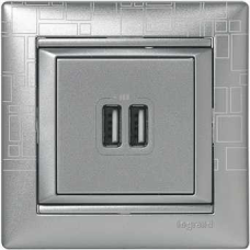 Розетка USB, алюміній, 770270 Legrand Valena