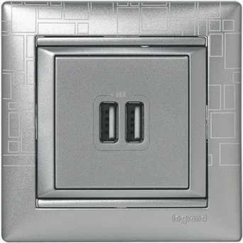Розетка USB, алюміній, 770270 Legrand Valena Розетка USB, алюміній, 770270 Legrand Valena