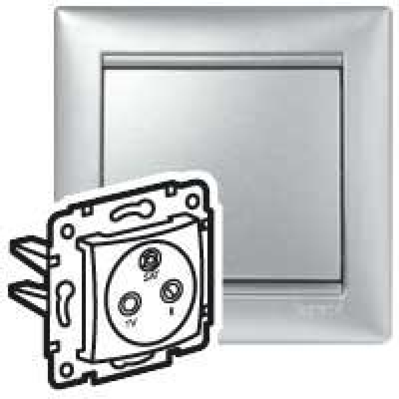 Механізм розетки TV-FM-SAT проста 2400 МГц 1,5дб, алюміній, Legrand 770135 Valena