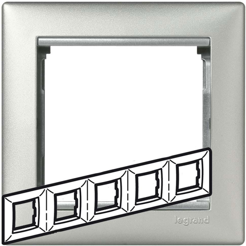 Рамка 5 постів, алюміній, 770155 Valena Legrand Рамка 5 постів, алюміній, 770155 Valena Legrand