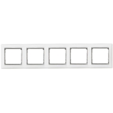 Рамка 5 постів, білий/срібний штрих 770495 Legrand Valena