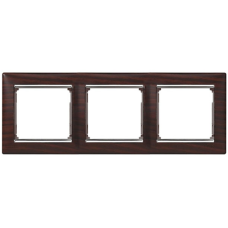 Рамка 3 посту, темне дерево/срібний штрих 770373 Legrand Valena