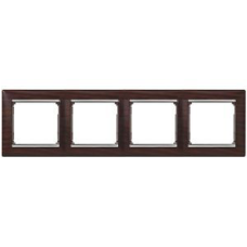 Рамка 4 посту, темне дерево/срібний штрих 770374 Legrand Valena