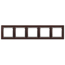 Рамка 5 постів, темне дерево/срібний штрих 770375 Legrand Valena