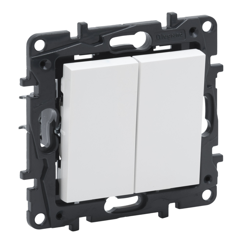 Вимикач двоклавішний, білий, Niloe Step Legrand Вимикач двоклавішний, білий, Niloe Step Legrand