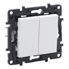 Вимикач прохідний двоклавішний, білий, Niloe Step Legrand