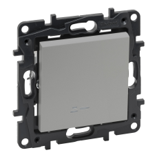 Вимикач одноклавішний з підсвіткою, алюміній, Niloe Step Legrand