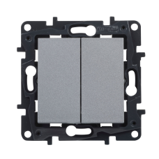 Вимикач прохідний двоклавішний, алюміній, Niloe Step Legrand