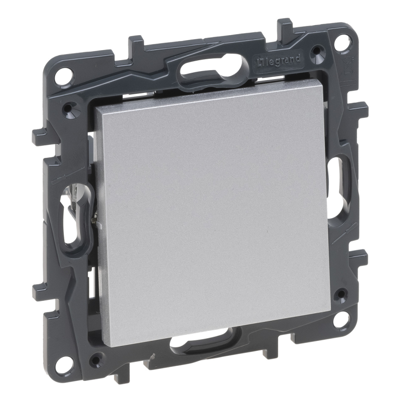 Вимикач перехресний одноклавішний, алюміній, Niloe Step Legrand