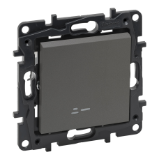 Вимикач одноклавішний з підсвіткою, сталь, Niloe Step Legrand