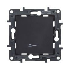 Вимикач прохідний одноклавішний з підсвіткою, чорний, Niloe Step Legrand