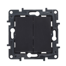 Вимикач прохідний двоклавішний, чорний, Niloe Step Legrand