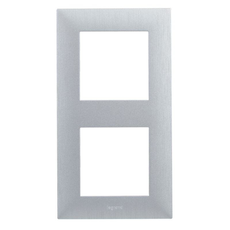 Рамка 2 пости, фактурний алюміній, Niloe Step Legrand