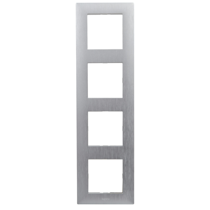 Рамка 4 пости, фактурний алюміній, Niloe Step Legrand