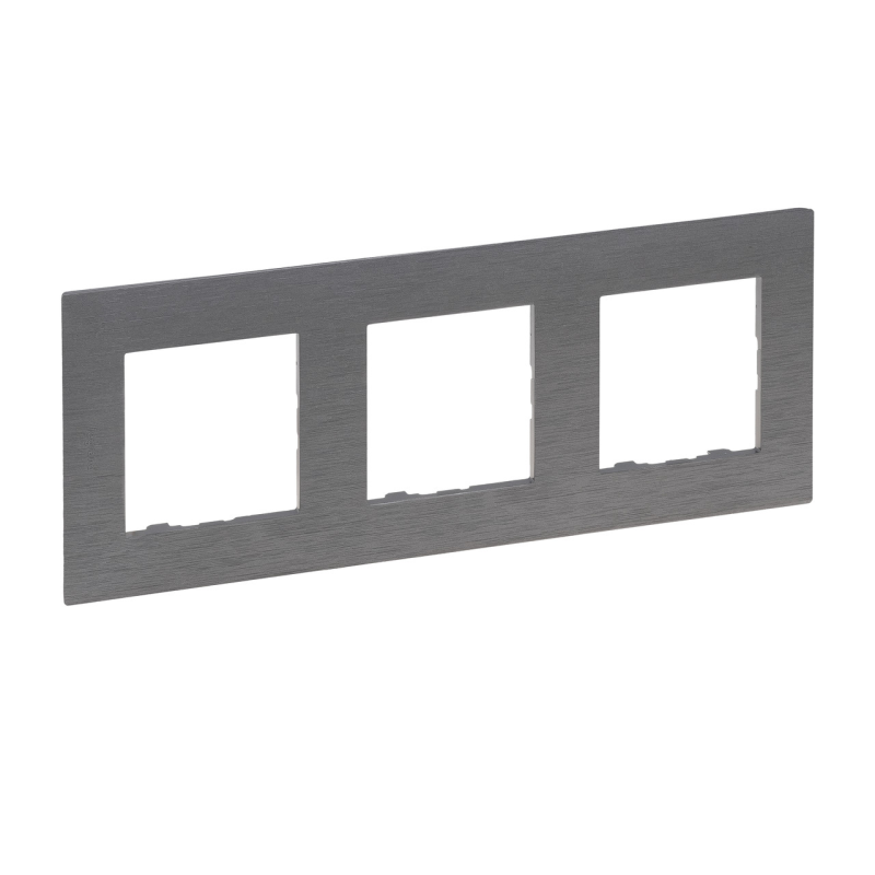 Рамка 3 пости, фактурна сталь, Niloe Step Legrand