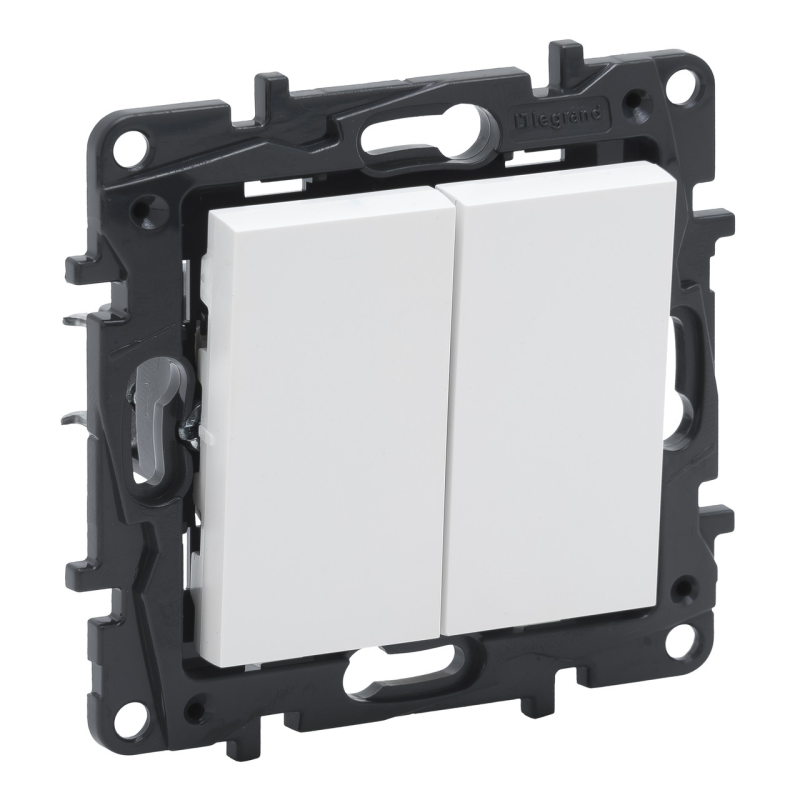 Кнопка двоклавішна, білий, Niloe Step Legrand