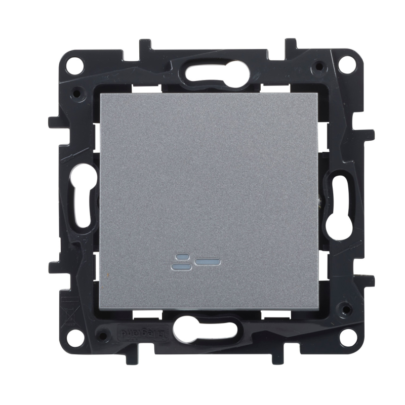 Вимикач прохідний одноклавішний з підсвіткою, алюміній, Niloe Step Legrand