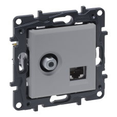 Розетка комбінована TV тип F і RJ45 CAT6 UTP, алюміній, Niloe Step Legrand