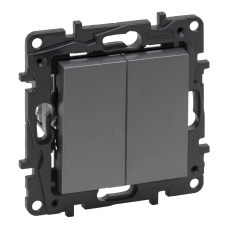 Кнопка двоклавішна, сталь, Niloe Step Legrand