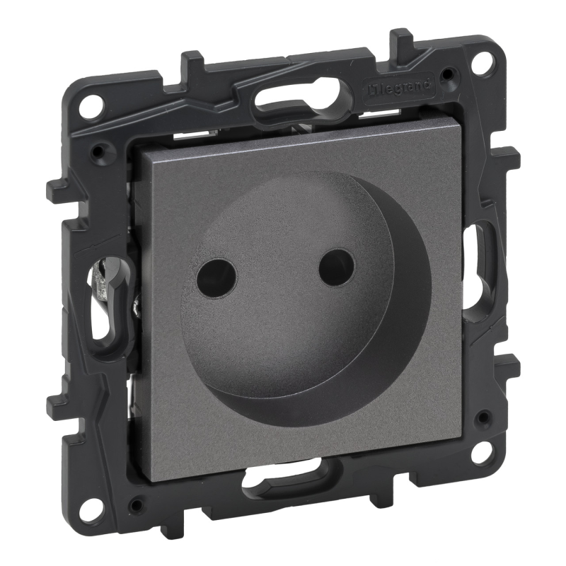 Розетка електрична без заземлення, сталь, Niloe Step Legrand Розетка електрична без заземлення, сталь, Niloe Step Legrand