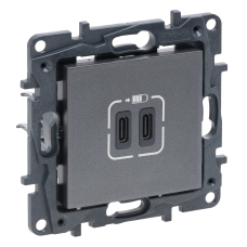 Розетка USB тип C+C 15 Вт 5 В, сталь, Niloe Step Legrand