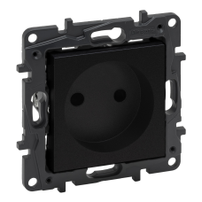 Розетка електрична без заземлення, чорний, Niloe Step Legrand