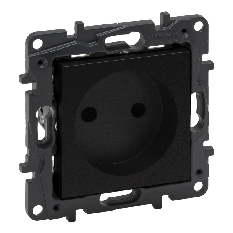 Розетка електрична без заземлення, чорний, Niloe Step Legrand Розетка електрична без заземлення, чорний, Niloe Step Legrand