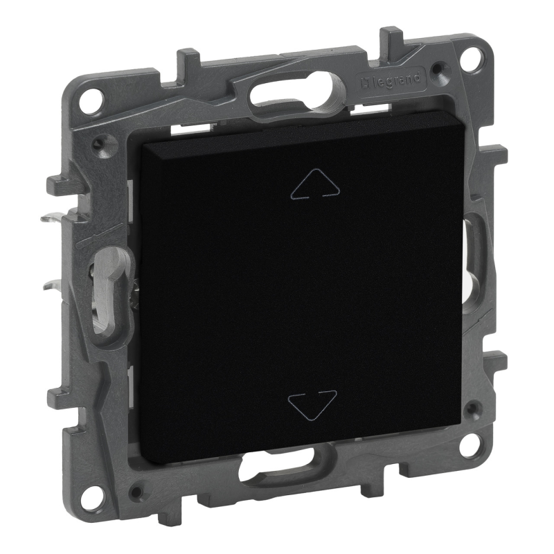 Вимикач жалюзі кнопковий, чорний, Niloe Step Legrand