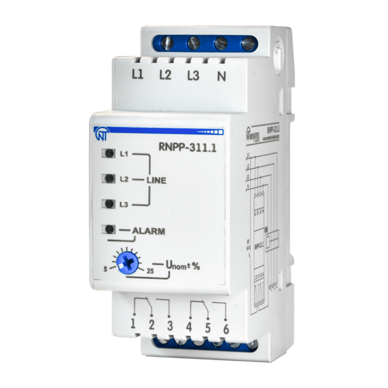 Реле напруги, перекосу і послідовності фаз РНПП-311.1