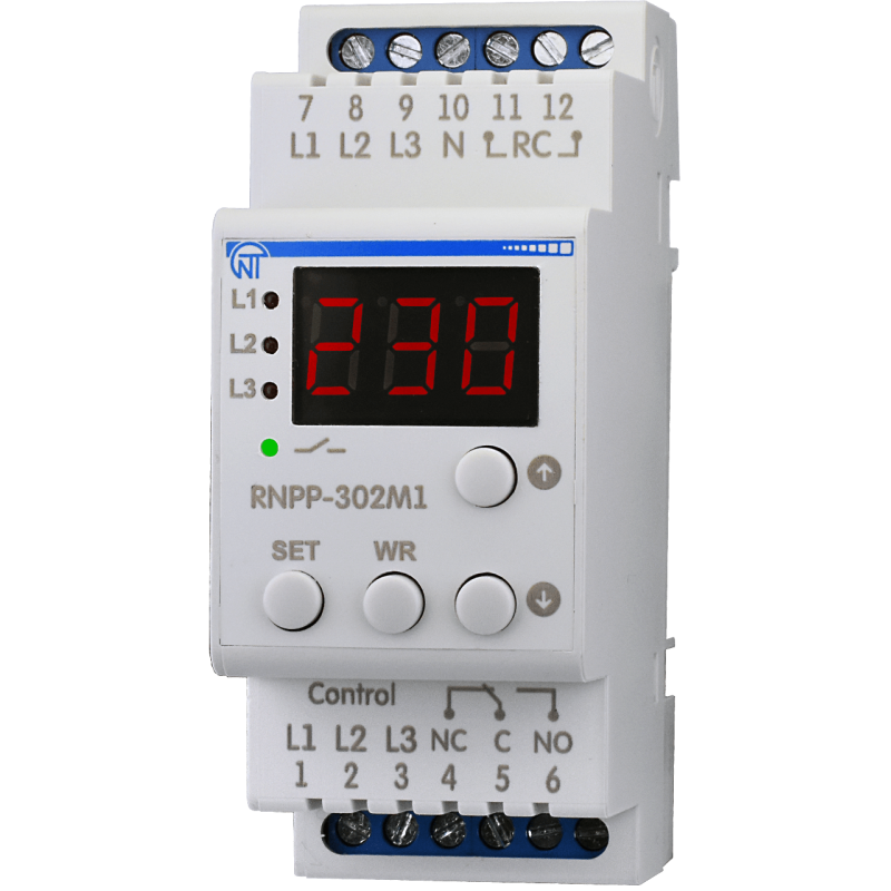 Трифазне реле напруги та контролю фаз РНПП-302М1