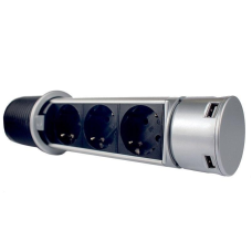 Меблева розетка (вертикальна)  3 x 16 А , 2 x USB 2,4 А, провід 3 x 1.5 mm²