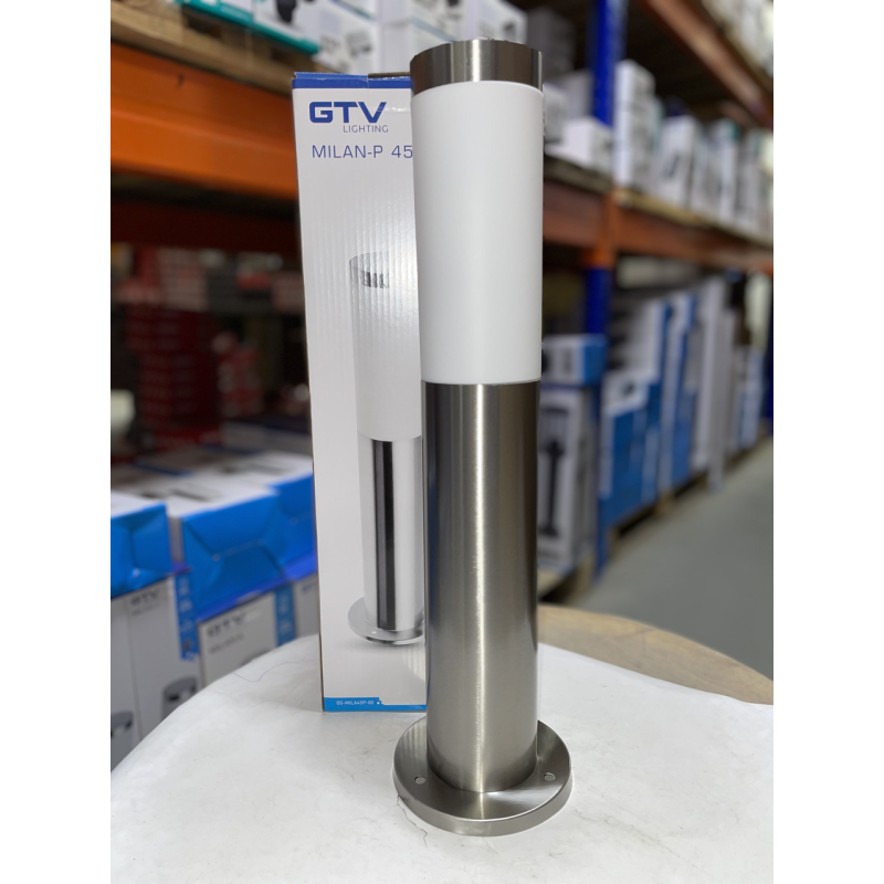Світильник Садовий Milan-P 45, E27, Max.20W, Ip54, Стовпчик, Інокс GTV Світильник Садовий Milan-P 45, E27, Max.20W, Ip54, Стовпчик, Інокс GTV