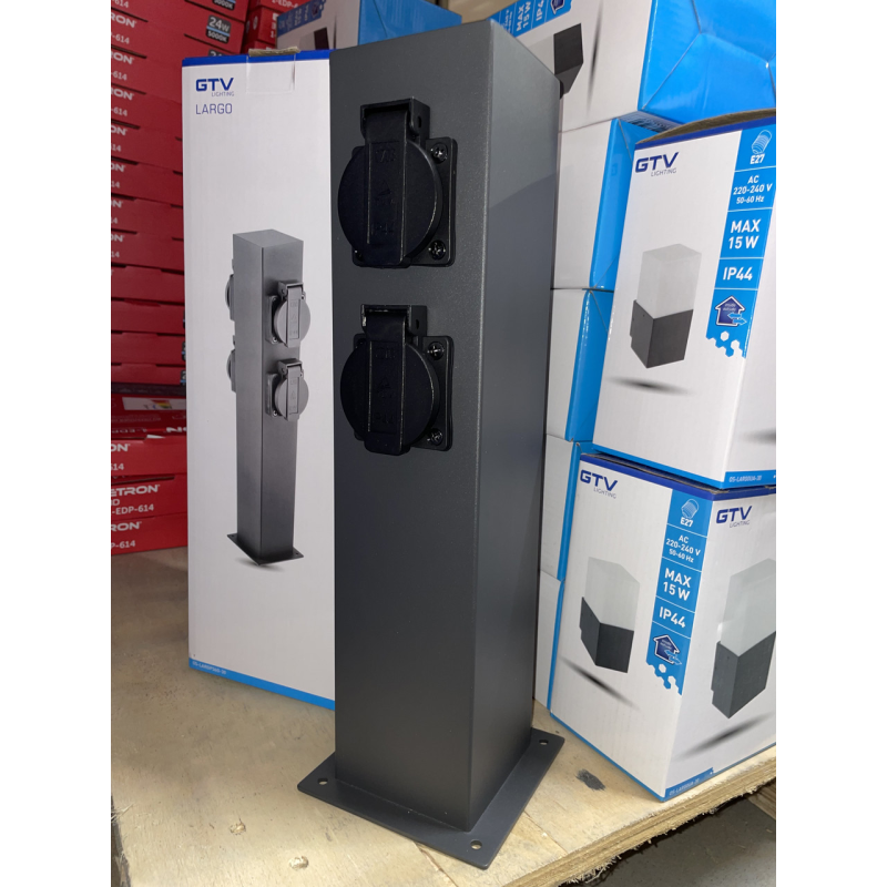 Стовпчик Садовий Largo-P 36, Ip54, Ac220-240V, 4*Розетки Schucko, Max.3500W, графіт (Os-Largp36G-30) GTV Стовпчик Садовий Largo-P 36, Ip54, Ac220-240V, 4*Розетки Schucko, Max.3500W, графіт (Os-Largp36G-30) GTV