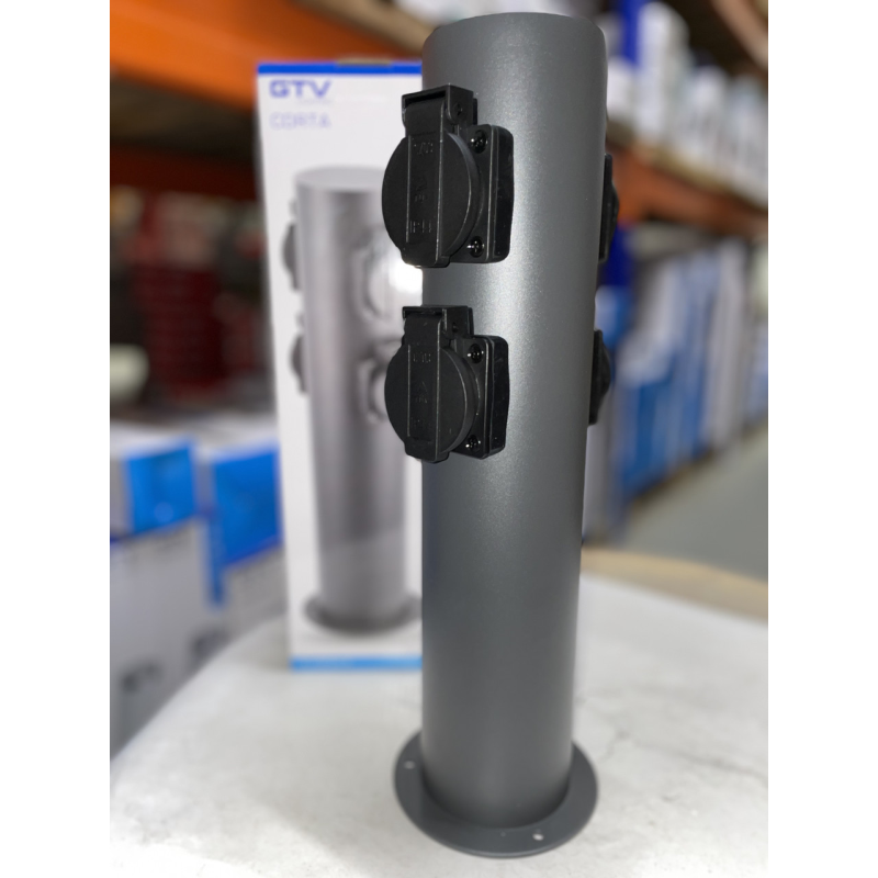 Столик Садовий Corta-P 36, Ipp4, 4*Рожетки Schucko, Max.3500W, графіт (Os-Corp36G-30) GTV Столик Садовий Corta-P 36, Ipp4, 4*Рожетки Schucko, Max.3500W, графіт (Os-Corp36G-30) GTV