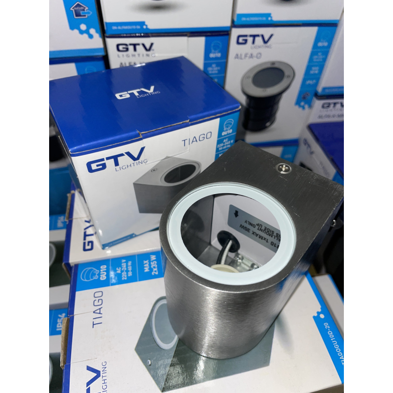 Світильник Tiago (Одинарний), Max.35W, Gu10, Ip54, Інокс, Овал GTV Світильник Tiago (Одинарний), Max.35W, Gu10, Ip54, Інокс, Овал GTV