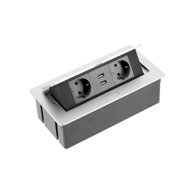 Подовжувач Вбудований Soft 2Xгн. Schuko, 2Xusb 2.1A 5V, Кабель 1.5 м, Алюміній (Ae-Pbsuc2Gs-53) GTV Подовжувач Вбудований Soft 2Xгн. Schuko, 2Xusb 2.1A 5V, Кабель 1.5 м, Алюміній (Ae-Pbsuc2Gs-53) GTV