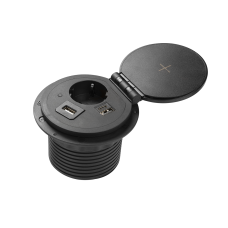 Подовжувач Вбудований Charger Plus Індукційна Зарядка , 1 Роз. Schuko, Usb A+C, Hdmi, Rj45, 1,5 м, Чорний GTV