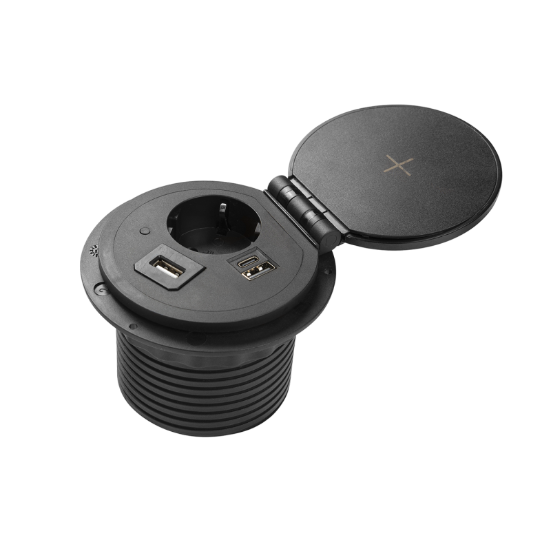 Подовжувач Вбудований Charger Plus Індукційна Зарядка , 1 Роз. Schuko, Usb A+C, Hdmi, Rj45, 1,5 м, Чорний GTV Подовжувач Вбудований Charger Plus Індукційна Зарядка , 1 Роз. Schuko, Usb A+C, Hdmi, Rj45, 1,5 м, Чорний GTV