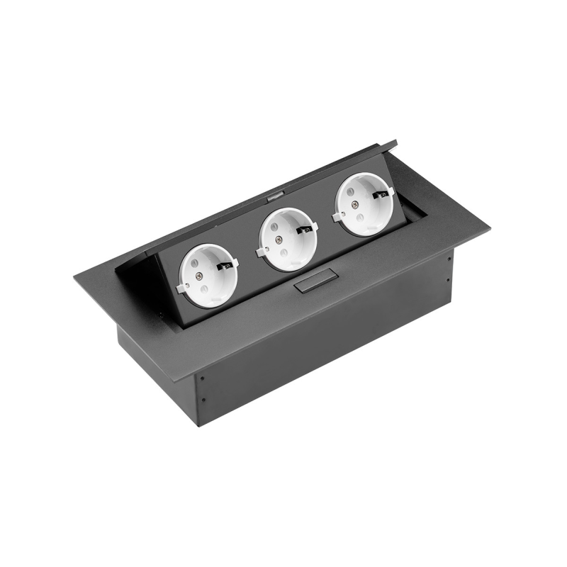 Подовжувач Врізний В Стіл Ae-Pb03Gs-20, 3Xschucko, макс. 3600Вт, 16А, Ip20, 220-240В / 50-60Гц, Без Кабелю, Чорний GTV Подовжувач Врізний В Стіл Ae-Pb03Gs-20, 3Xschucko, макс. 3600Вт, 16А, Ip20, 220-240В / 50-60Гц, Без Кабелю, Чорний GTV