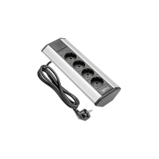 Подовжувач Для Офісу Ae-Pbkt4S-80, Кутовий, 4 X гнізда Schuko, Срібний GTV