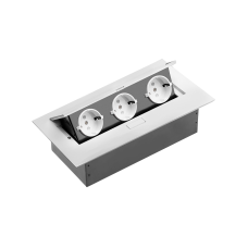 Подовжувач Врізний В Стіл Ae-Pb03Gs-53, 3Xschucko, макс. 3600Вт, 16А, Ip20, 220-240В / 50-60Гц, Без Кабелю, Срібний GTV